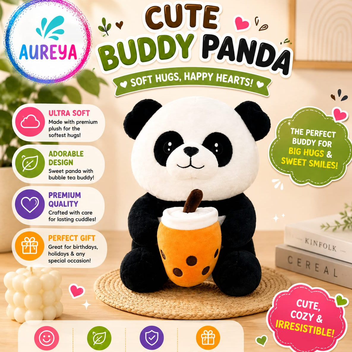 Panda Bubble Tea Plushie