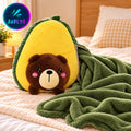 Avocado Bear Blanket Pillow